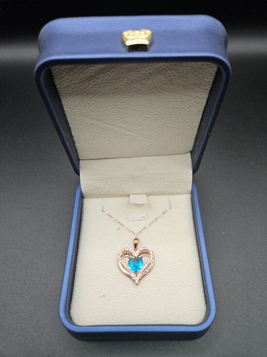 Jewelry - 925 Sterling Silver Rose Gold Heart Necklace I Love You Always Forever Adj
